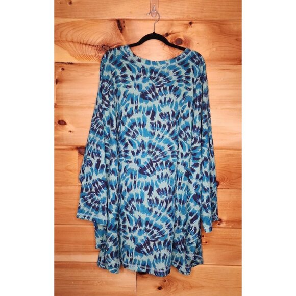 Roaman's Women's Plus Size 6X Thermal Waffle Top Shirt Henley Tunic - Picture 2 of 8